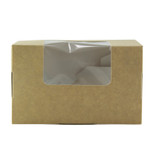Brown compostable wrap box with PLA window 20oz L:4.9in W:3in H:2.8in - 50 pcs Brown compostable wrap box with PLA window 20oz L:4.9in W:3in H:2.8in - 50 pcs